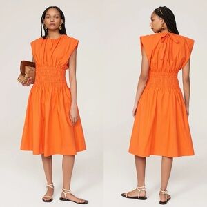 Eudon Choi Poplin Smocked Waist Dress